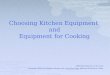 Choosing Kitchen Equipment  and Equipment for Cooking