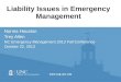 Liability Issues in Emergency Management