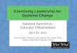 Exercising Leadership for Systems Change