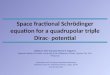 Space fractional Schrödinger equation for a quadrupolar triple Dirac -  potential