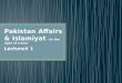 Pakistan Affairs & Islamiyat  (in the light of Islam)