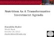 Nutrition As A Transformative Investment Agenda