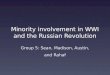 Minority involvement in WWI and the Russian Revolution