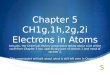 Chapter 5 CH1g,1h,2g,2i Electrons in Atoms
