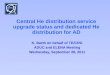 Central He distribution service upgrade status and dedicated He distribution for AD