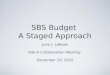 SBS Budget  A Staged Approach