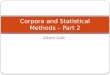Corpora and Statistical Methods – Part 2