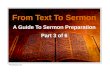 From Text To Sermon A Guide To Sermon Preparation Part 3 of 6