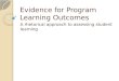 Evidence for Program Learning Outcomes
