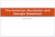 The American Revolution and Georgia Statehood