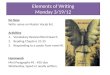 Elements of Writing Monday 3/19/12