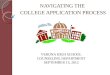 NAVIGATING THE  COLLEGE APPLICATION PROCESS