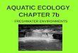 AQUATIC ECOLOGY  CHAPTER 7b