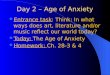 Day 2 – Age of Anxiety
