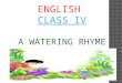 ENGLISH CLASS IV A WATERING RHYME