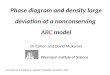 Phase diagram and density large deviation of a  nonconserving A B C  model