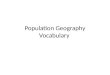 Population Geography Vocabulary