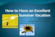 How to Have an Excellent Summer Vacation