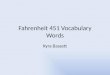Fahrenheit 451 Vocabulary Words