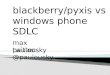 blackberry/ pyxis vs  windows phone  SDLC