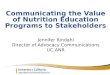 Communicating the Value of Nutrition Education Programs to Stakeholders