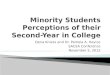 Minority Students Perceptions of their Second-Year in College