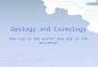 Geology and Cosmology
