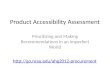 Product Accessibility Assessment