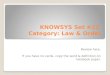 KNOWSYS Set #21  Category: Law & Order