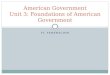 American Government Unit 3: Foundations of American Government