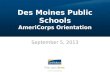 Des Moines Public Schools AmeriCorps Orientation