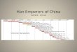 Han Emperors of  China 200 BCE - 220 AD