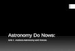 Astronomy Do  Nows :