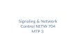 Signaling & Network Control NETW 704 MTP 3