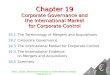 Chapter 19 Corporate Governance and the International Market for Corporate Control