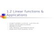 1.2 Linear functions & Applications