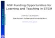 NSF Funding Opportunities for Learning and Teaching in STEM