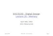 EECS150 - Digital Design Lecture 20 - Memory