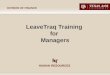 LeaveTraq Training  for  Managers