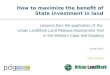 How to maximize the benefit of State investment in land