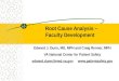 Root Cause Analysis – Faculty Development