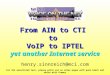 From AIN to CTI  to  VoIP to IPTEL yet another Internet service