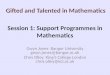 Session 1: Support Programmes in Mathematics