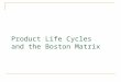 Product Life Cycles  and the Boston Matrix