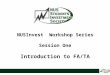 NUSInvest   Workshop  Series Session  One Introduction to FA/TA