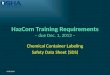 HazCom  Training Requirements –  due Dec. 1,  2013 –