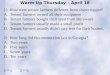 Warm Up Thursday – April 18