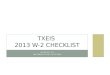 TxEIS  2013 w-2 checklist
