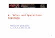 4.  Sales and Operations Planning
