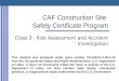 CAF Construction Site  Safety Certificate Program